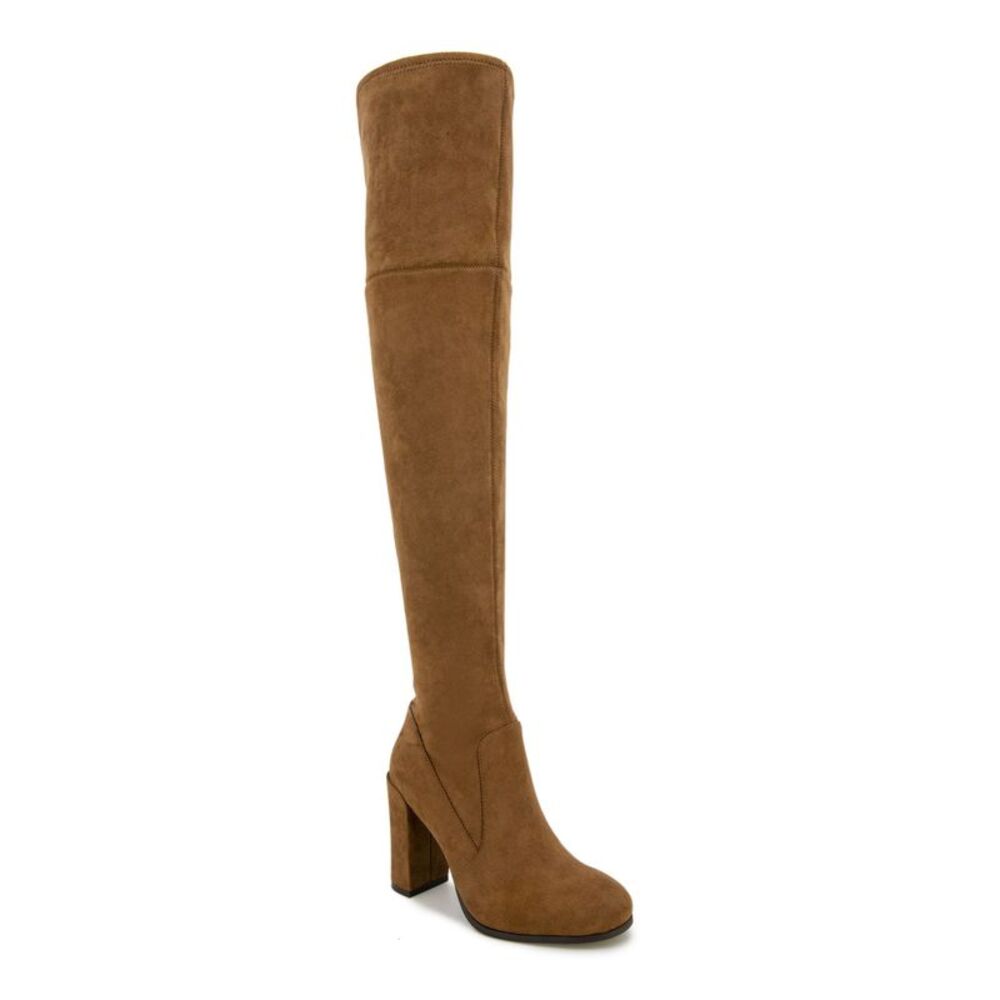 KENNETH COLE NEW YORK Womens Brown InHalf Zip Justin Toe Block Heel Boots 5 M